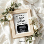 Minimalist Pregnancy Announcement Template | Gender-Neutral Baby Reveal Photo Prop | Neutral Ultrasound Frame Digital Download