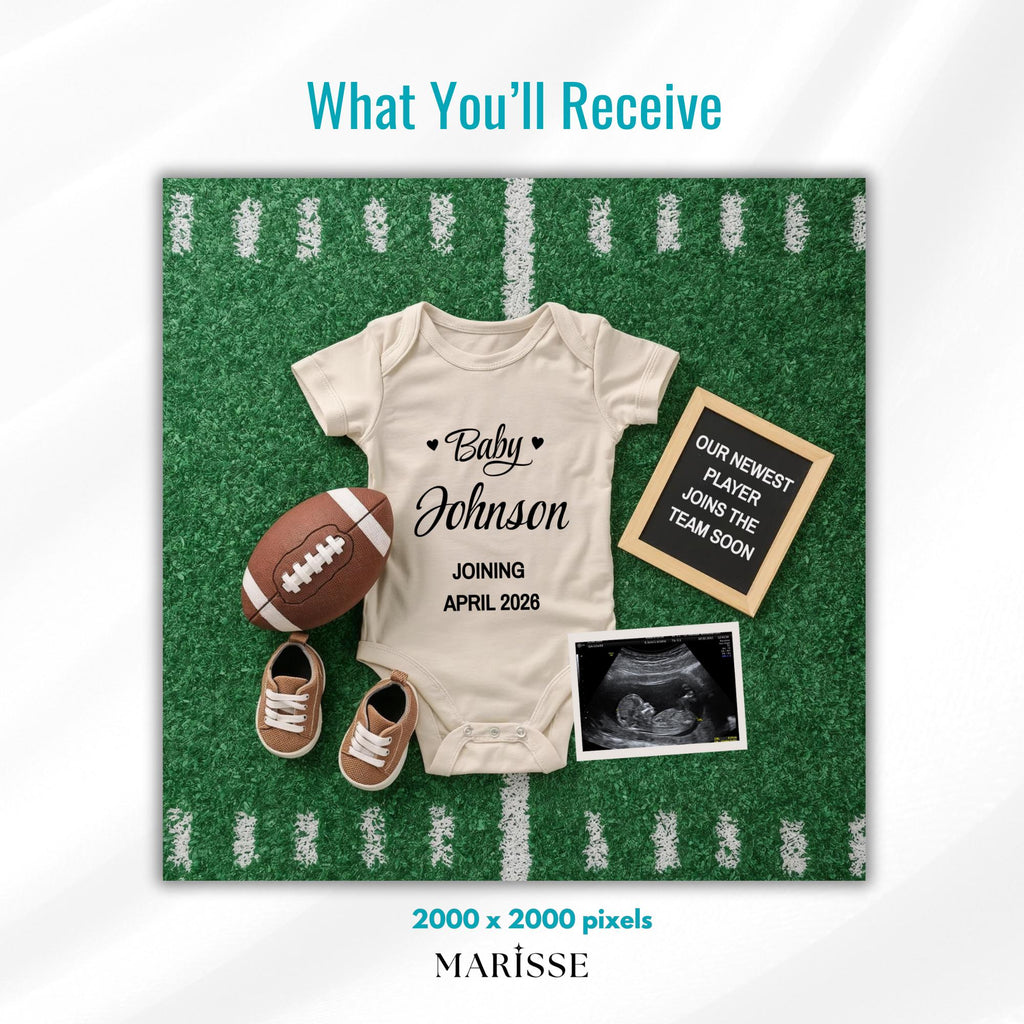 Football Pregnancy Announcement: Editable Baby Reveal (Digital Download)