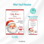 Santa Baby Shower Invitation | Christmas Baby Shower Template | Editable Holiday Invite | Winter Baby Shower Printable | Festive Santa Theme