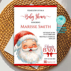 Santa Baby Shower Invitation | Christmas Baby Shower Template | Editable Holiday Invite | Winter Baby Shower Printable | Festive Santa Theme