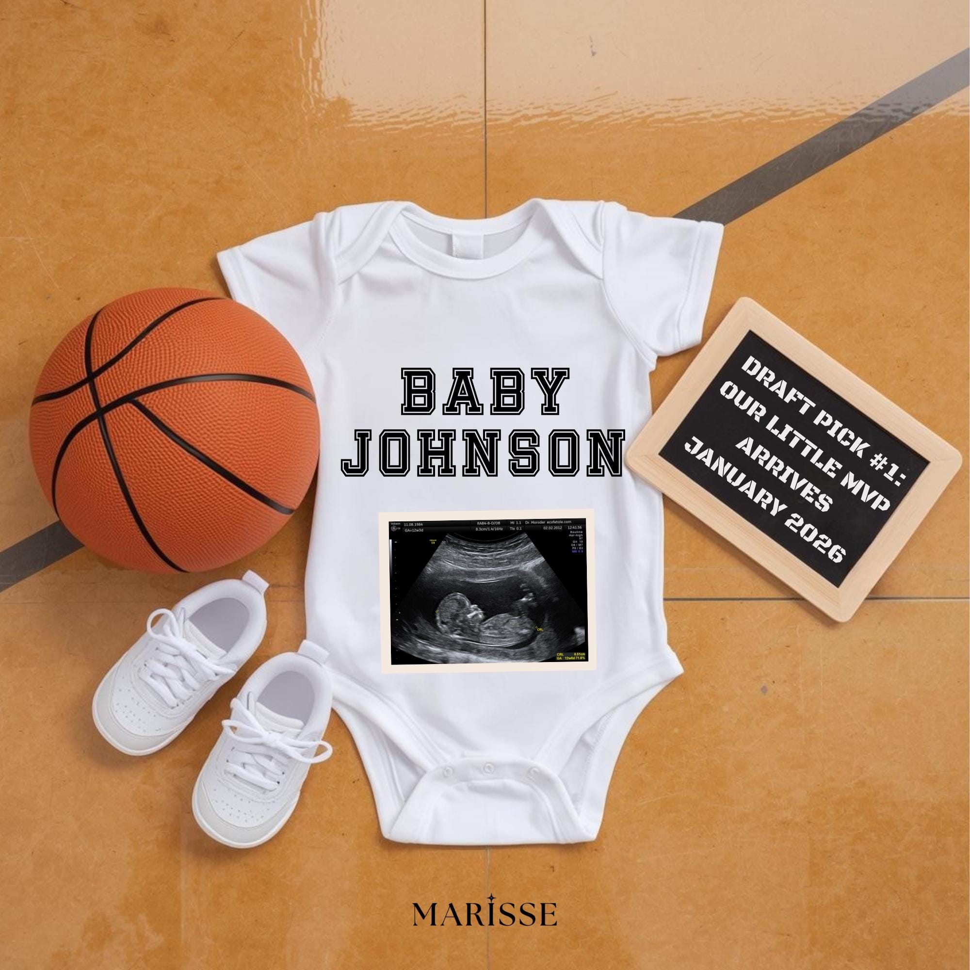 Basketball Baby Announcement Template: Draft Pick Reveal (Digital Download)