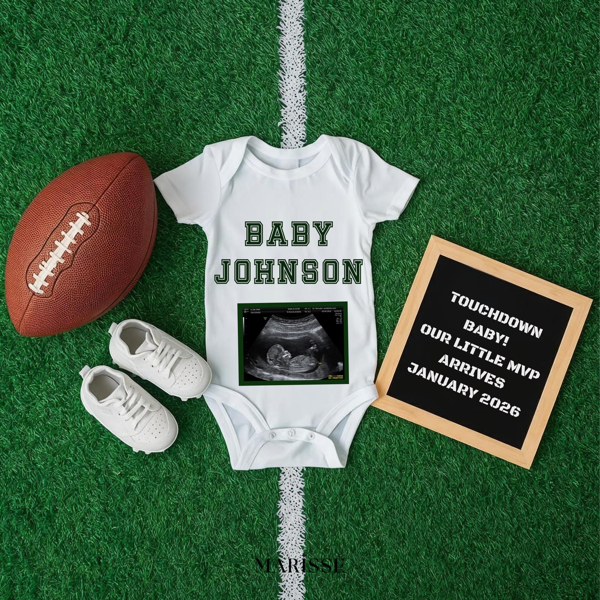 Football Pregnancy Announcement: Touchdown Baby Reveal (Digital Download)