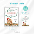 Capybara Christmas Baby Shower Invitation Template | Cute Holiday Baby Shower Invite | Editable Winter Baby Shower | Instant Download