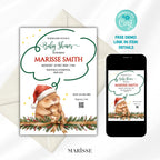 Capybara Christmas Baby Shower Invitation Template | Cute Holiday Baby Shower Invite | Editable Winter Baby Shower | Instant Download