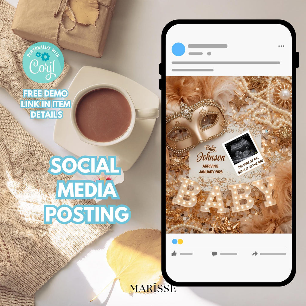 Showgirl Baby Announcement, Personalized Ultrasound Photo, Glam Baby Shower, Custom Gender Reveal, Baby Coming Soon Sign, Digital Download