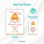 Pumpkin Baby Shower Carriage Invitation | Fall Baby Shower Invite Girl or Boy | Autumn Baby Shower Template | Instant Download