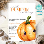 Our Little Pumpkin Baby Shower Invitation | Autumn Pumpkin Baby Shower Template | Editable  Digital Download | Gender Neutral Fall Theme