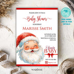 Santa Baby Shower Invitation | Christmas Baby Shower Template | Editable Holiday Invite | Winter Baby Shower Printable | Festive Santa Theme